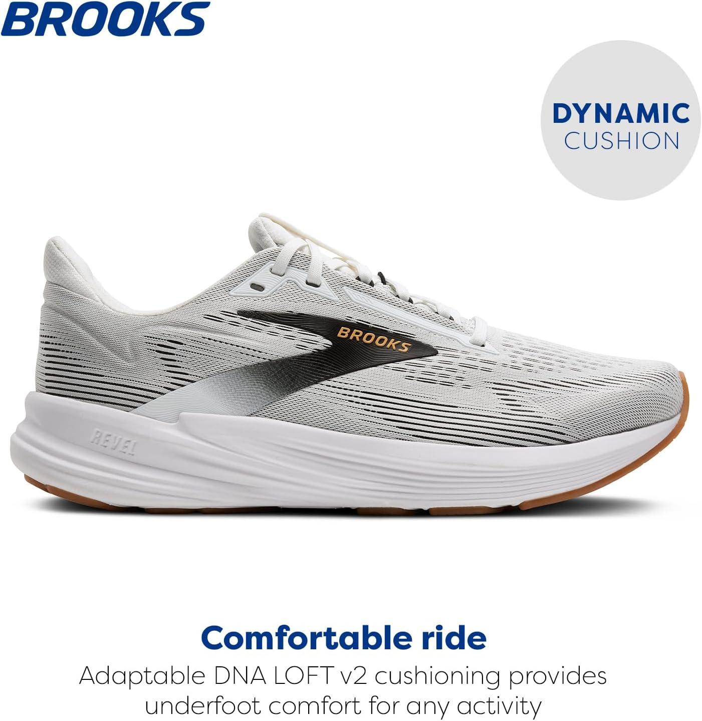 image:imageBrooks Mens Revel 8 Neutral Running amp Walking ShoeWhiteBlackOak Buff