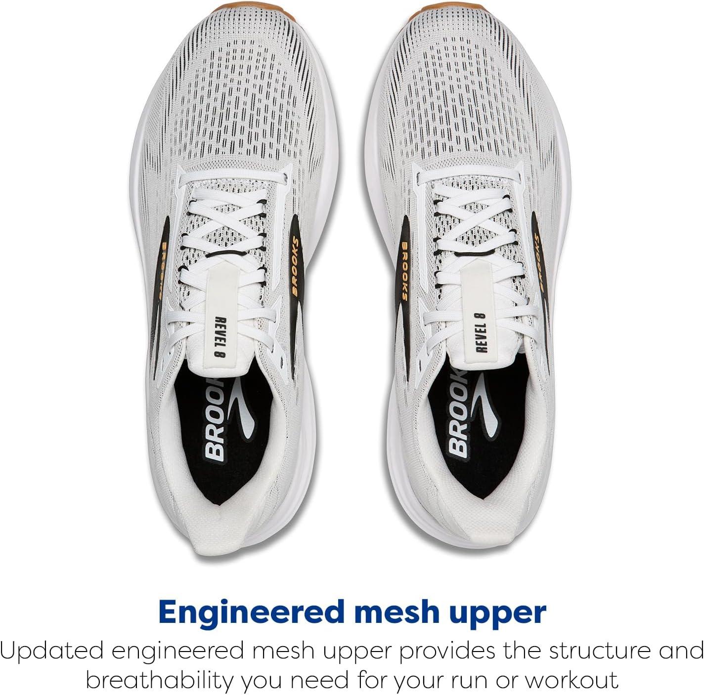 image:imageBrooks Mens Revel 8 Neutral Running amp Walking ShoeWhiteBlackOak Buff