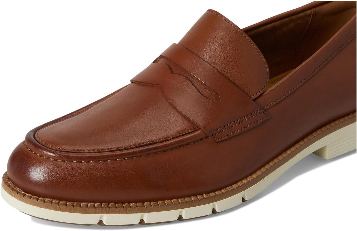 image:imageCole Haan Mens Flexgrand Penny LoafersBritish TanIvory