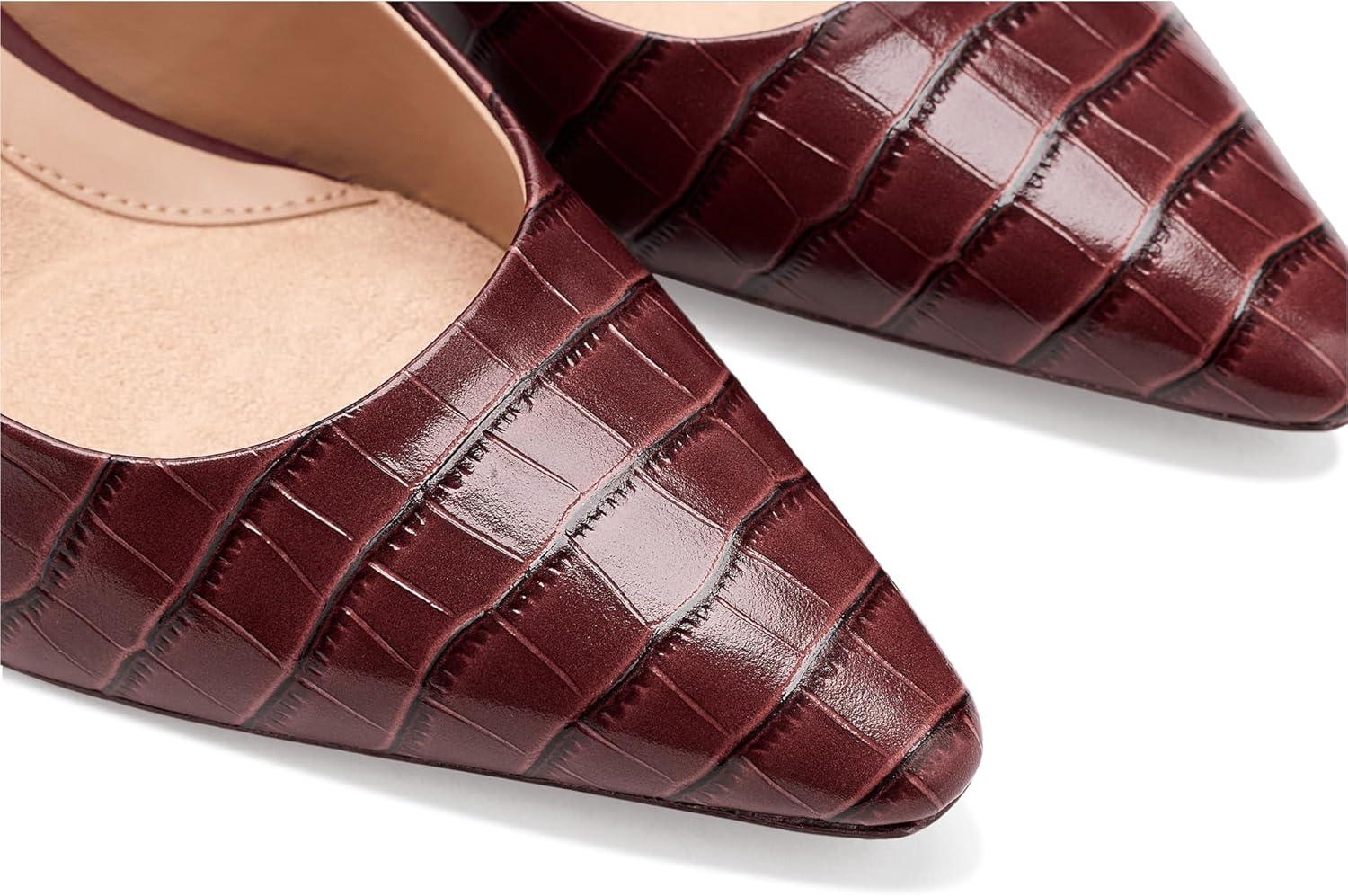image:imageCole Haan Womens 65mm High Heel Goto JaneyMahogany Crocodile Print Leather