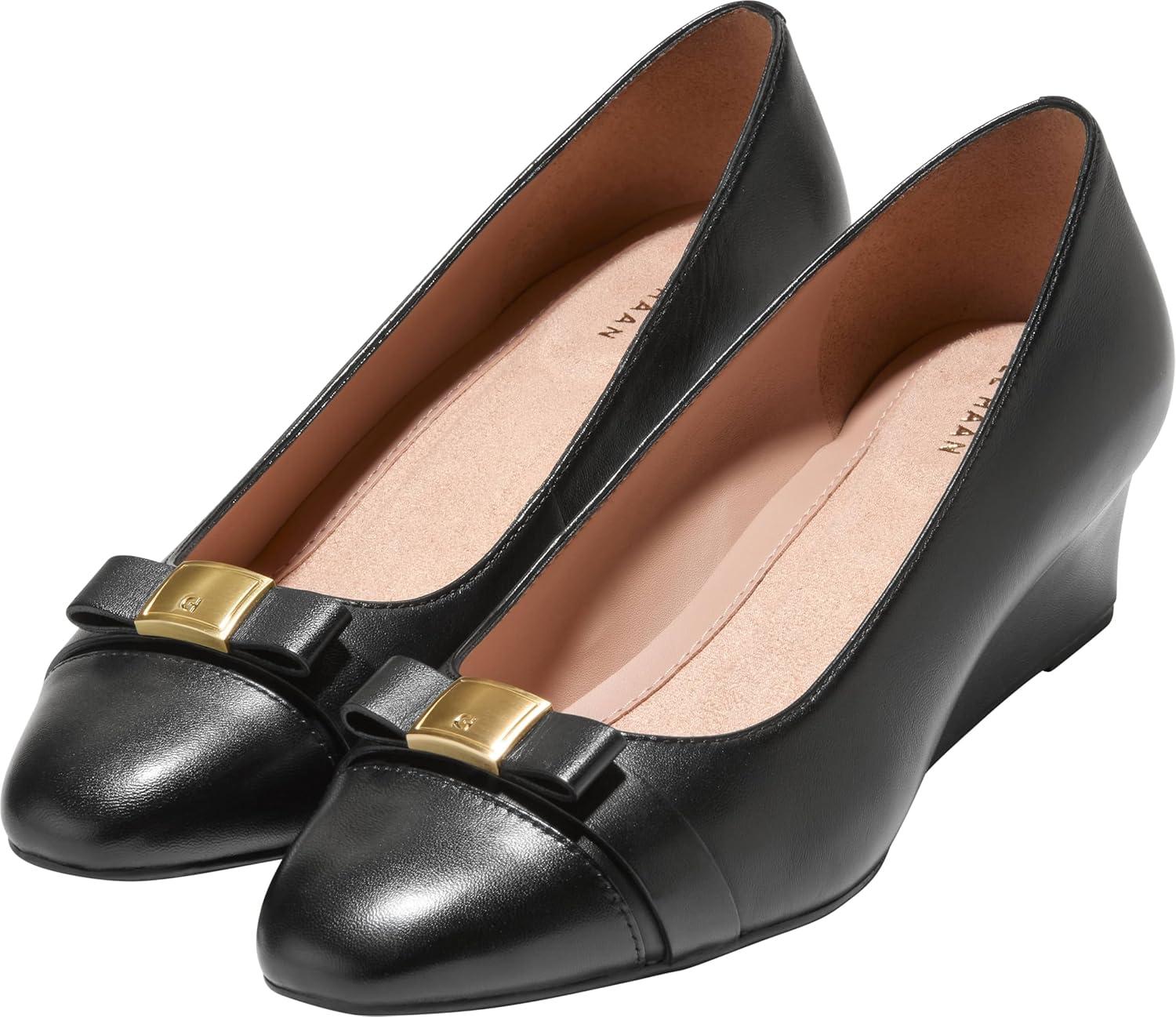 image:imageCole Haan Womens Goto Malta Bow WedgeBlack Leather
