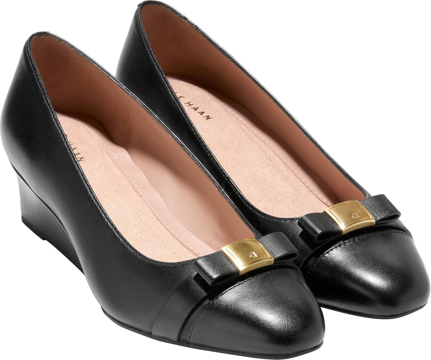 image:imageCole Haan Womens Goto Malta Bow WedgeBlack Leather