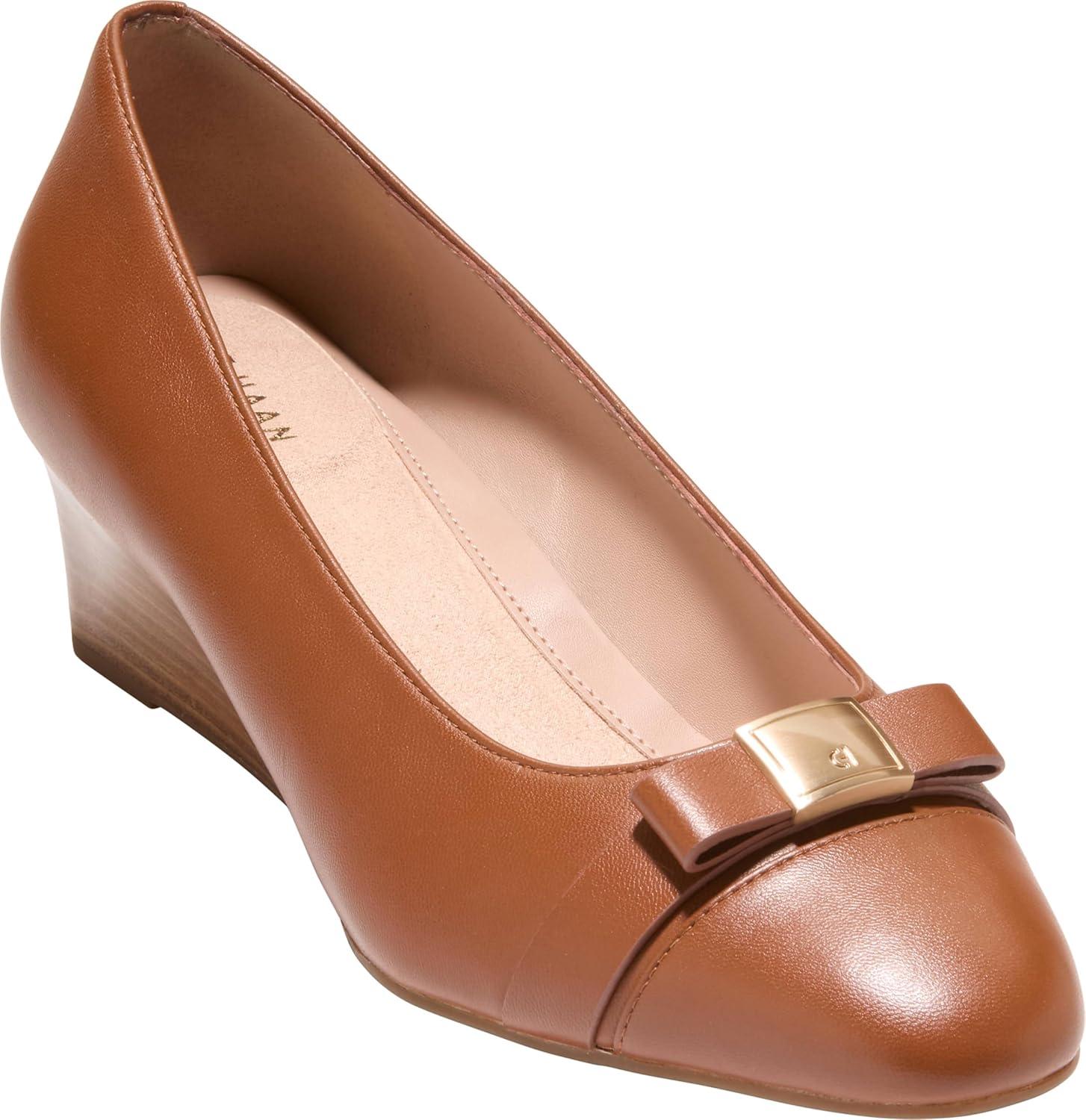 image:imageCole Haan Womens Goto Malta Bow WedgeBritish Tan LeatherIvory