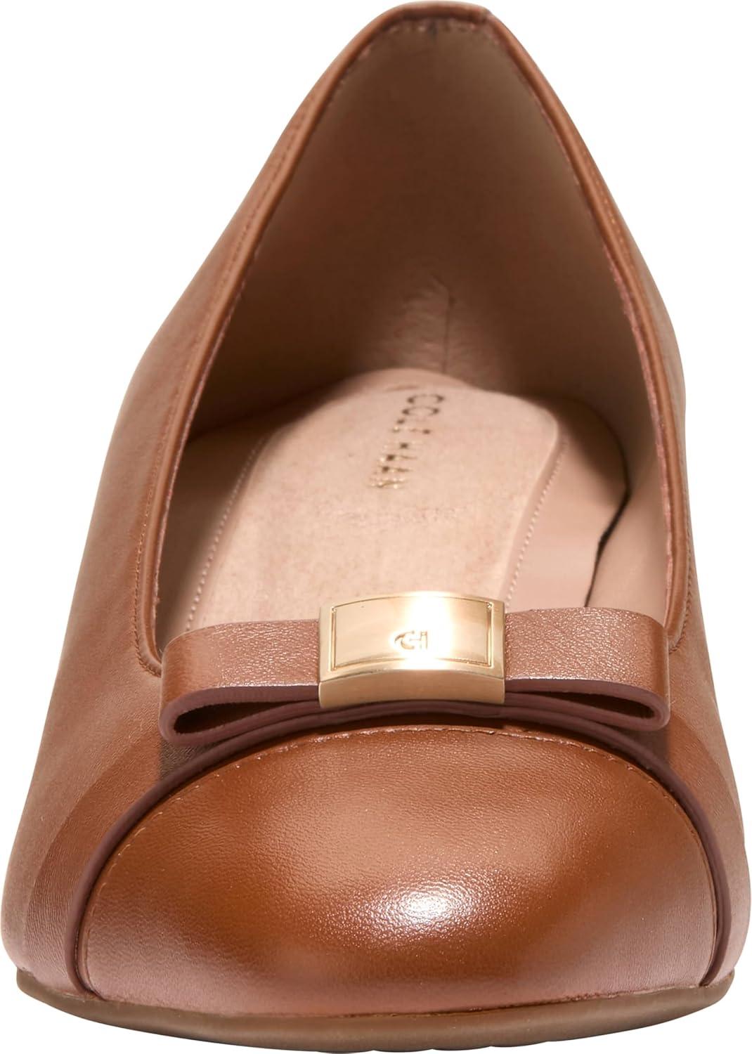 image:imageCole Haan Womens Goto Malta Bow WedgeBritish Tan LeatherIvory