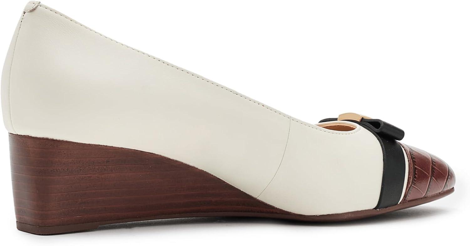 image:imageCole Haan Womens Goto Malta Bow WedgePowder Leather