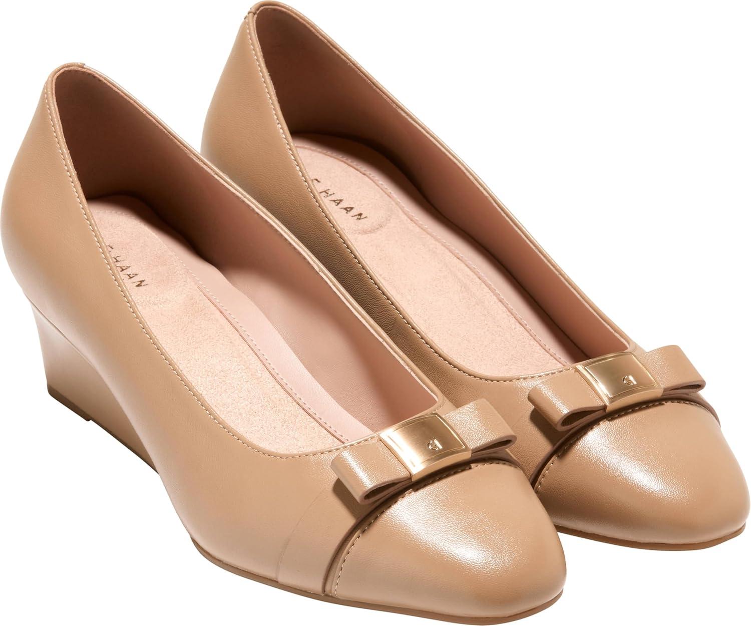 image:imageCole Haan Womens Goto Malta Bow WedgeTuscan Sand Leather
