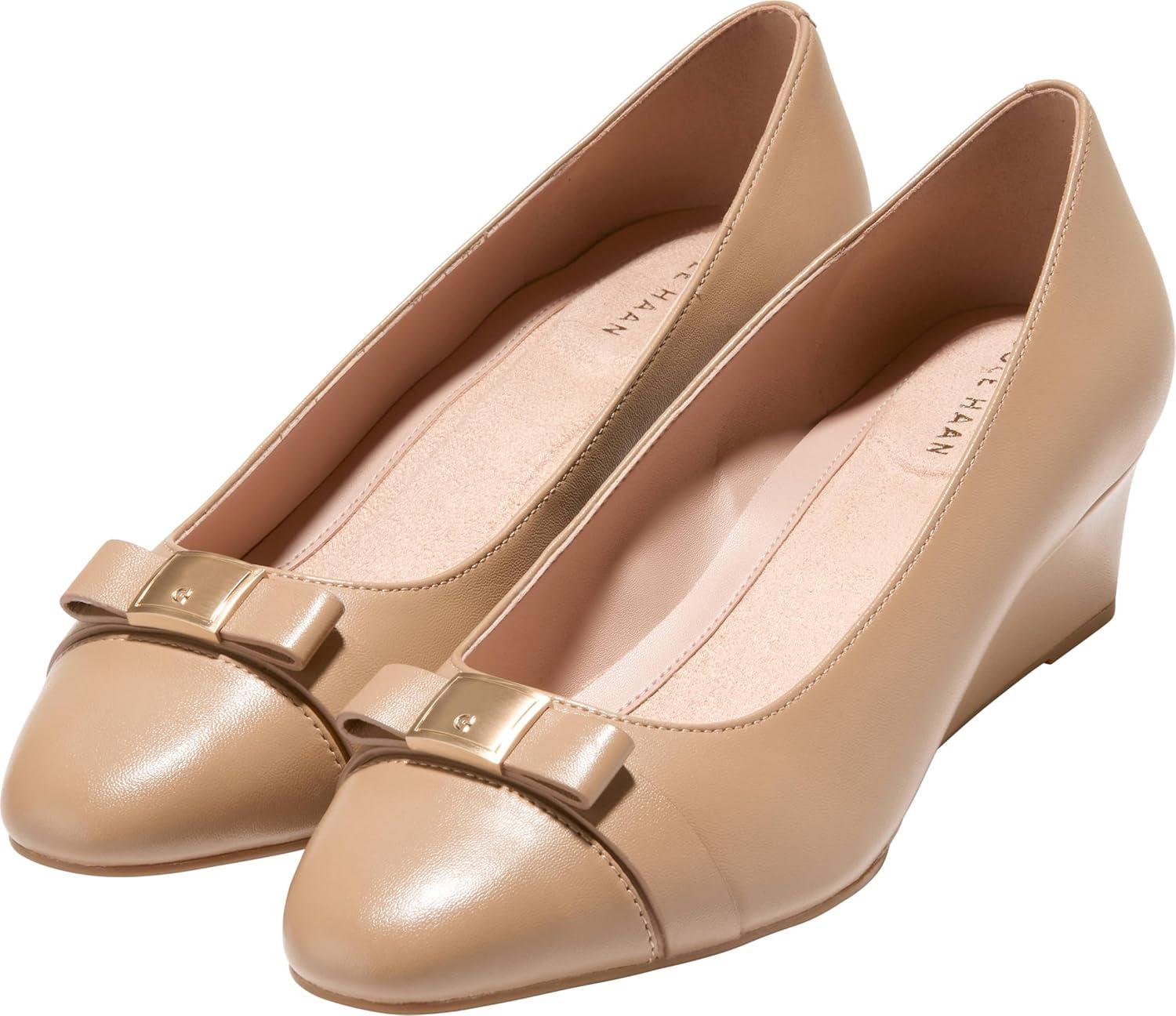 image:imageCole Haan Womens Goto Malta Bow WedgeTuscan Sand Leather