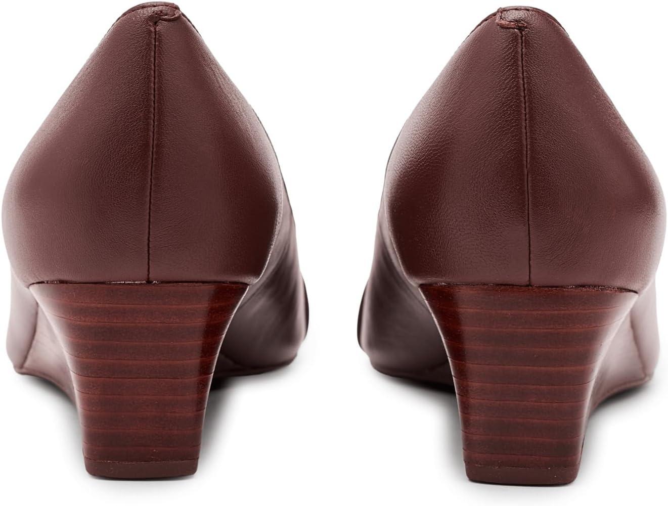 image:imageCole Haan Womens Goto Malta Peep Toe Bow WedgeMahogany Leather