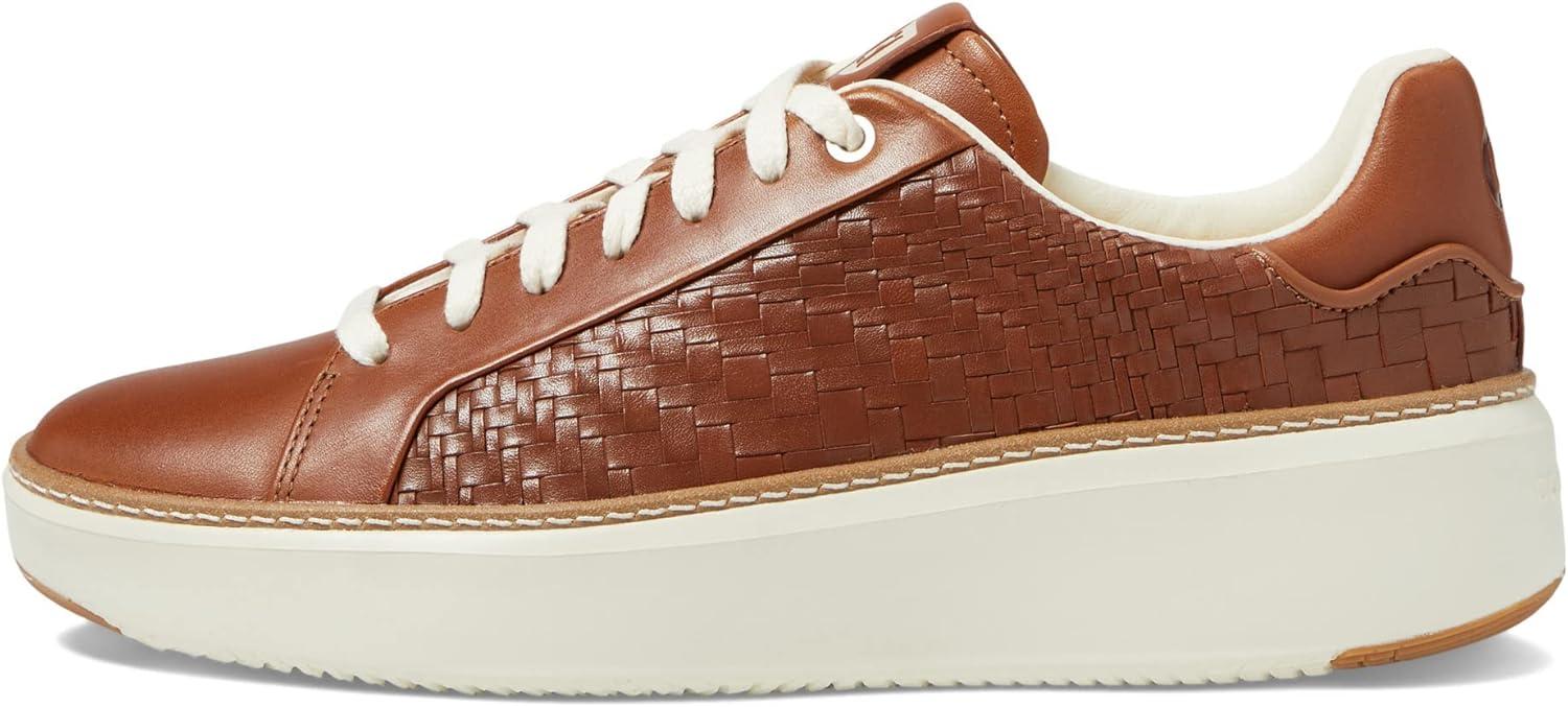 image:imageCole Haan Womens Grandpro Topspin SneakersBritish Tan Woven LeatherOptic White
