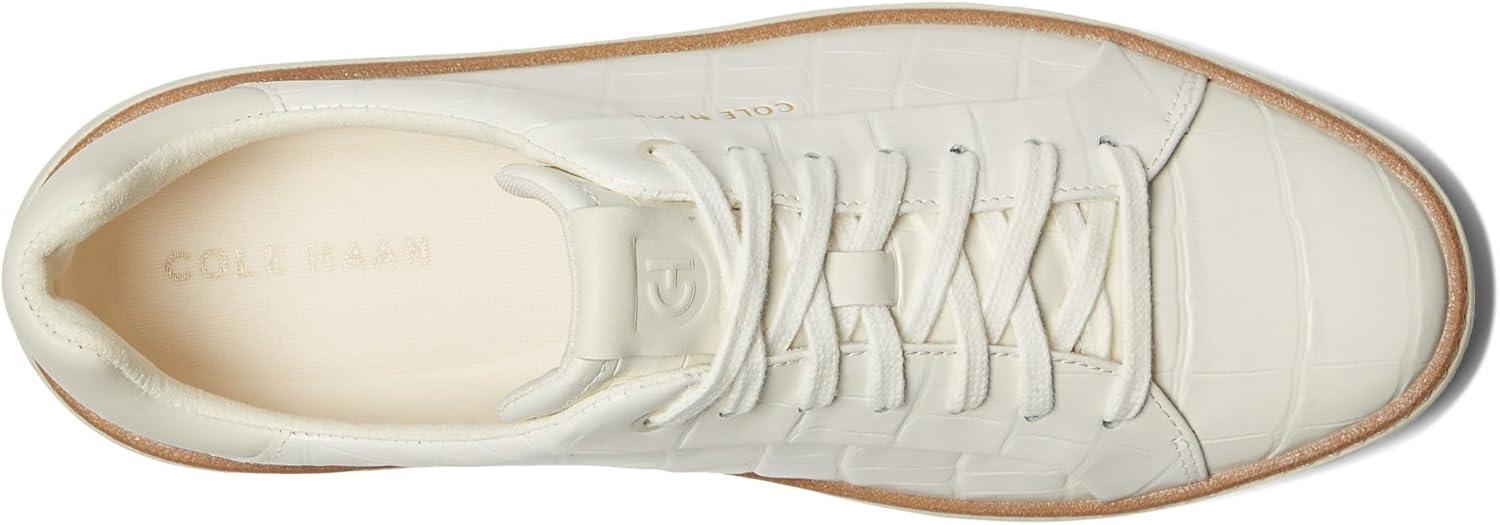 image:imageCole Haan Womens Grandpro Topspin SneakersIvory Crocodile Print Leather