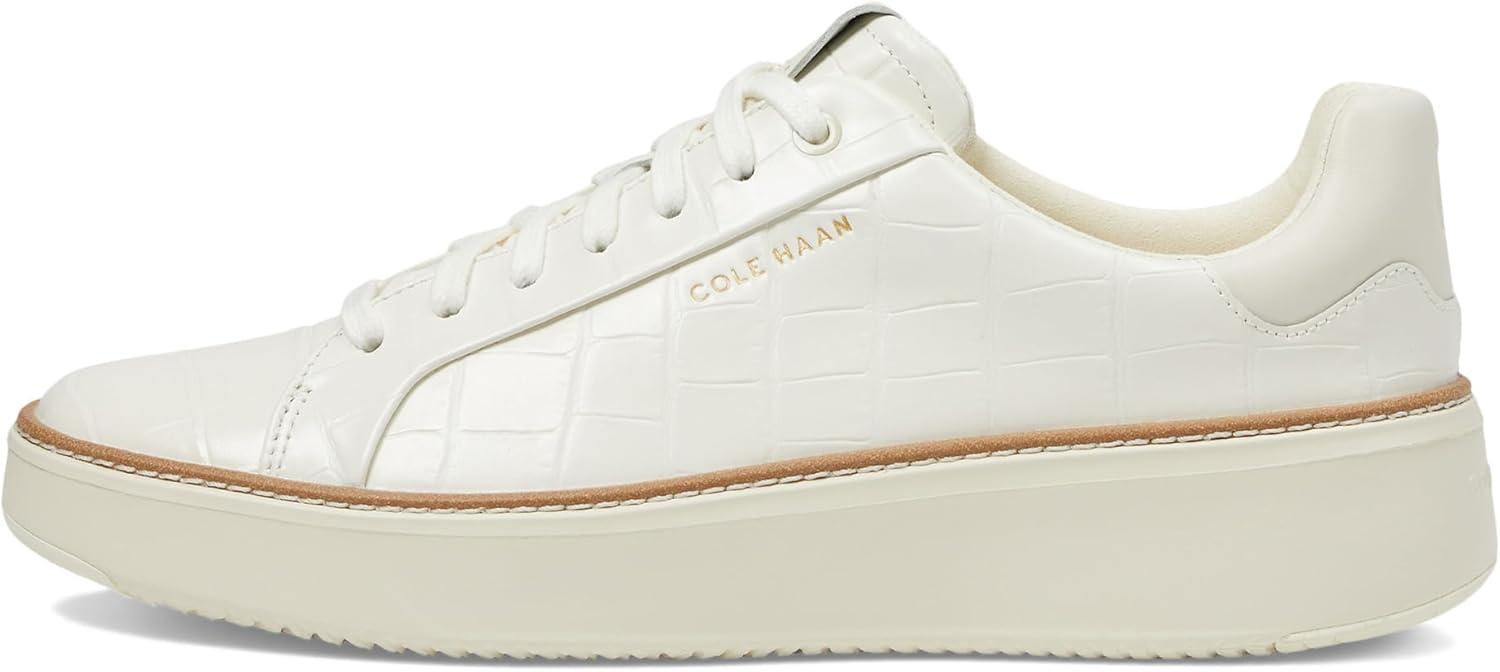 image:imageCole Haan Womens Grandpro Topspin SneakersIvory Crocodile Print Leather