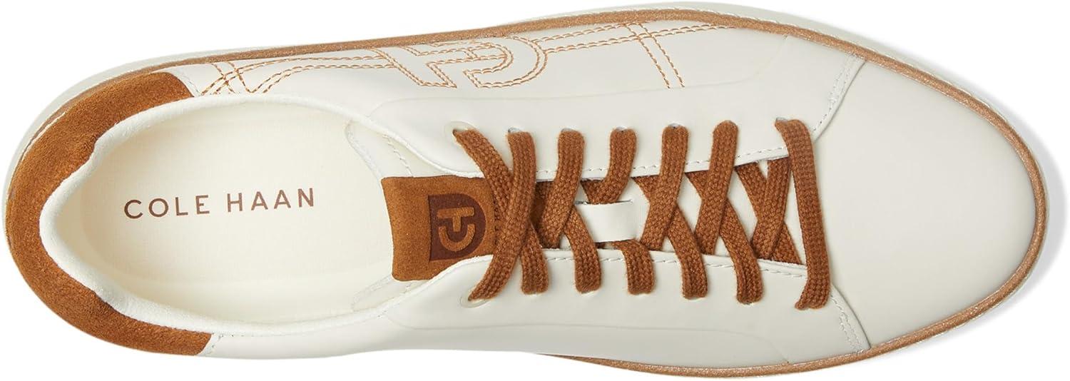 image:imageCole Haan Womens Grandpro Topspin SneakersIvory LeatherTobacco Suede