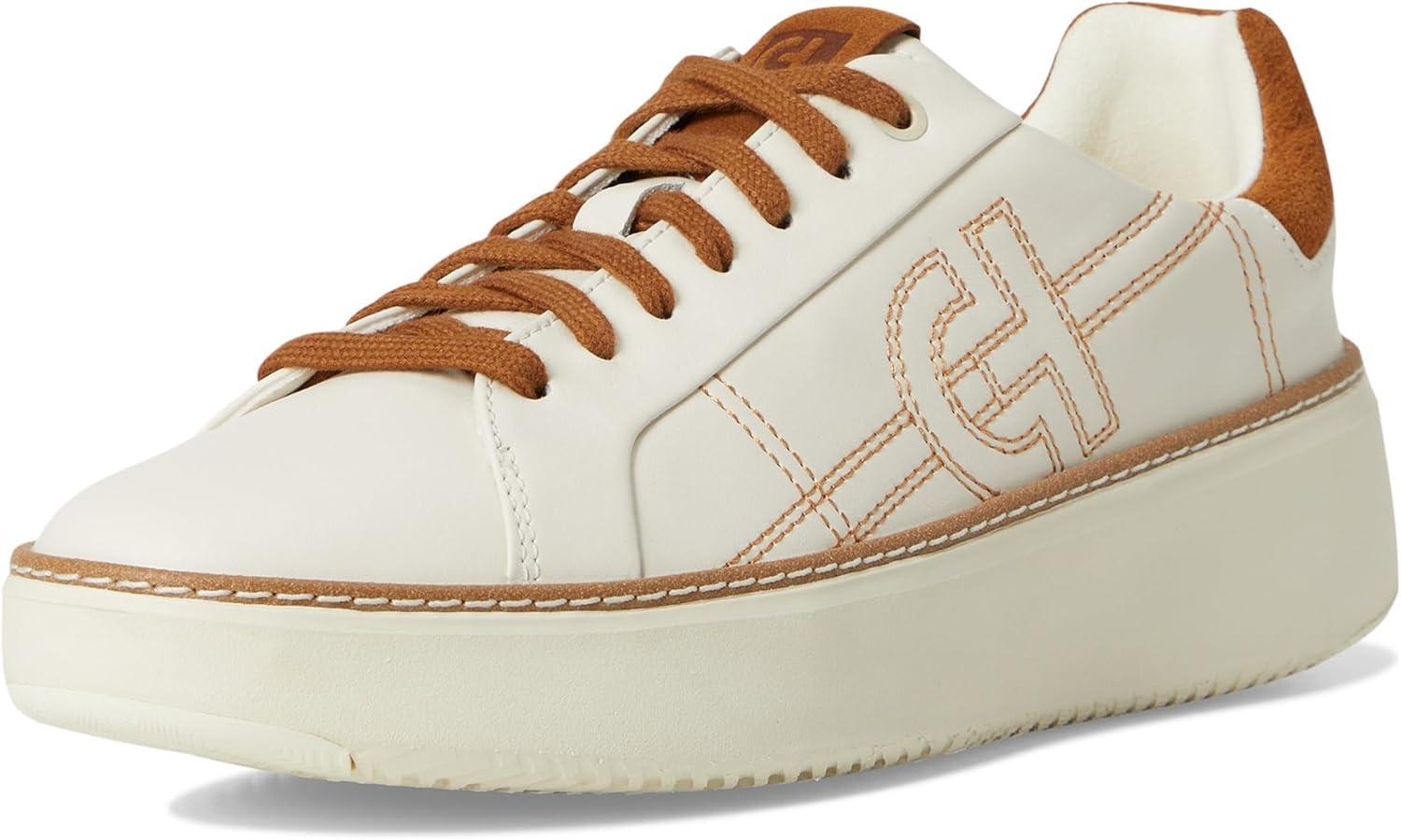image:imageCole Haan Womens Grandpro Topspin SneakersIvory LeatherTobacco Suede