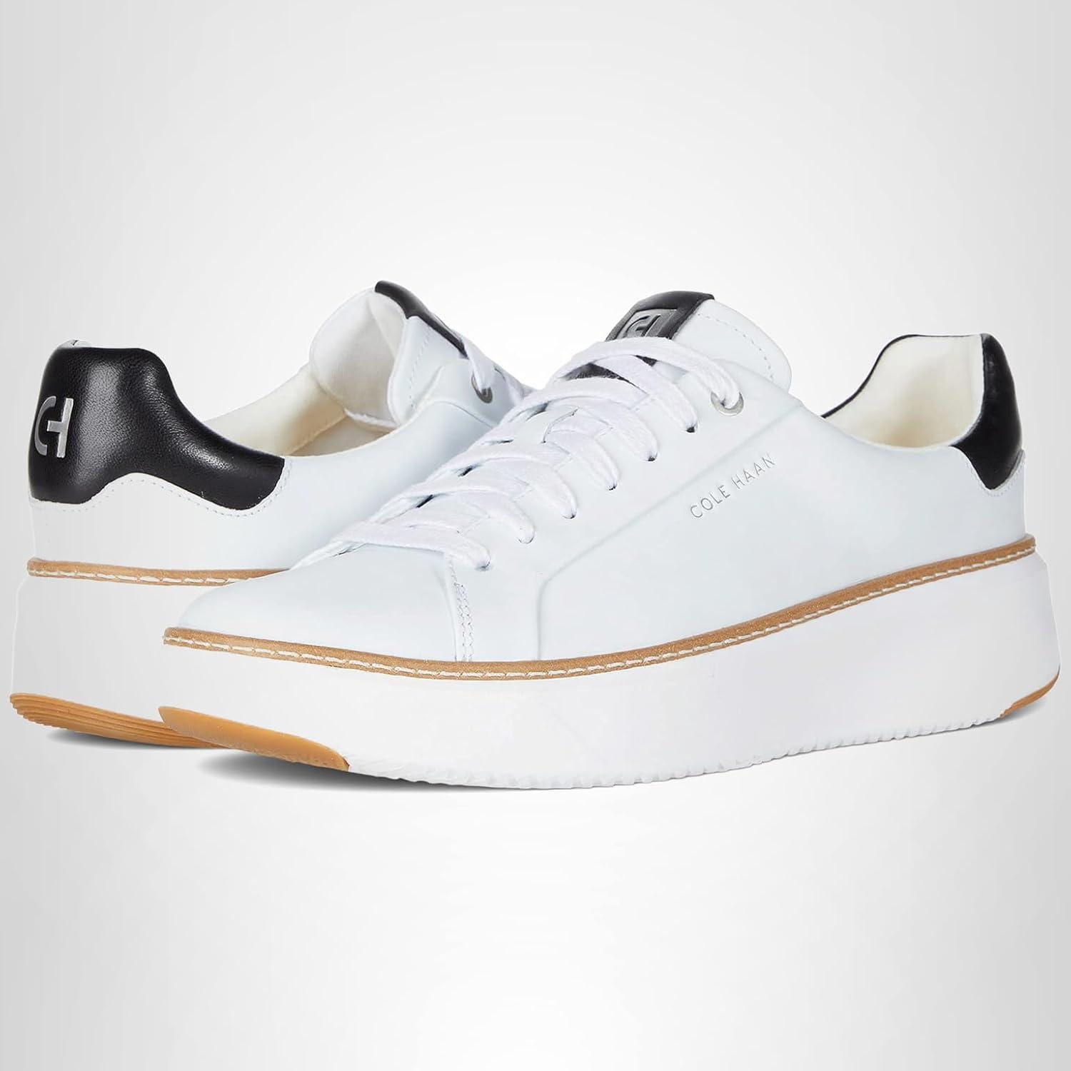image:imageCole Haan Womens Grandpro Topspin SneakersIvoryBlack Leather