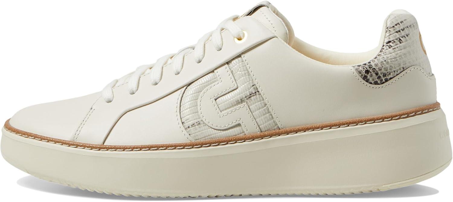 image:imageCole Haan Womens Grandpro Topspin SneakersIvoryBlack and Ivory Lizard Print