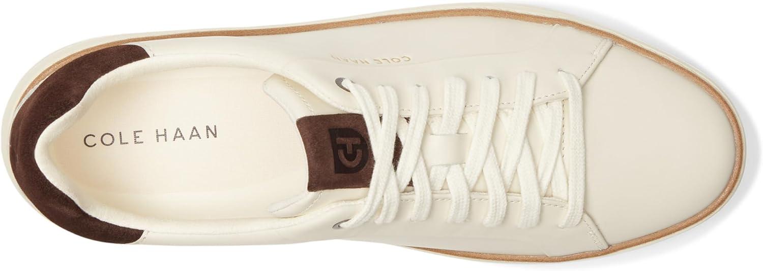 image:imageCole Haan Womens Grandpro Topspin SneakersIvoryDark Chocolate Suede