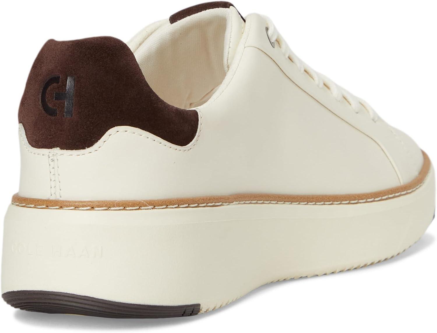 image:imageCole Haan Womens Grandpro Topspin SneakersIvoryDark Chocolate Suede