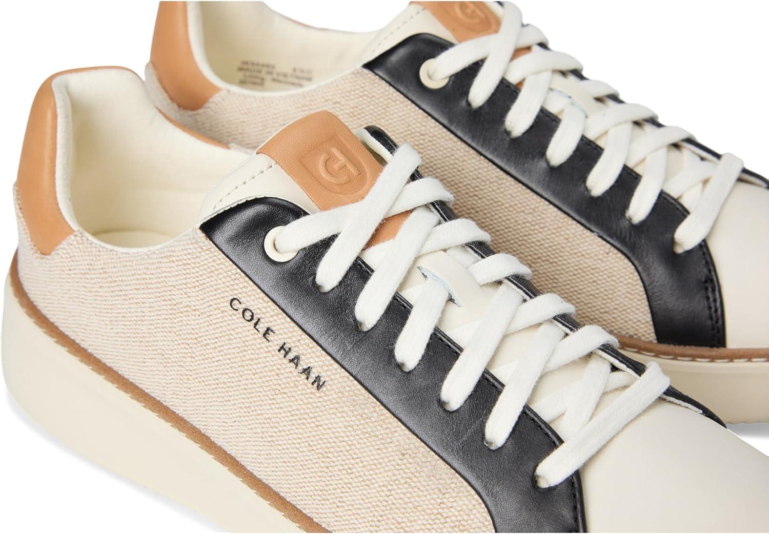 image:imageCole Haan Womens Grandpro Topspin SneakersNatural CanvasBlack