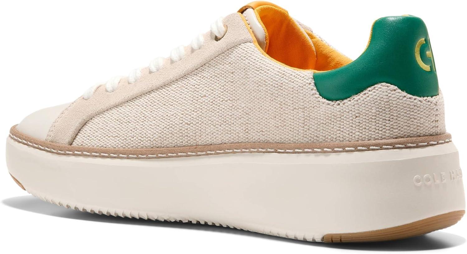 image:imageCole Haan Womens Grandpro Topspin SneakersNatural CanvasIvoryGreen Jacket