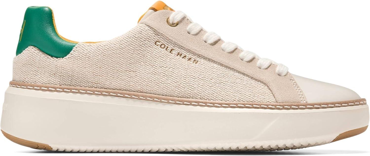 image:imageCole Haan Womens Grandpro Topspin SneakersNatural CanvasIvoryGreen Jacket