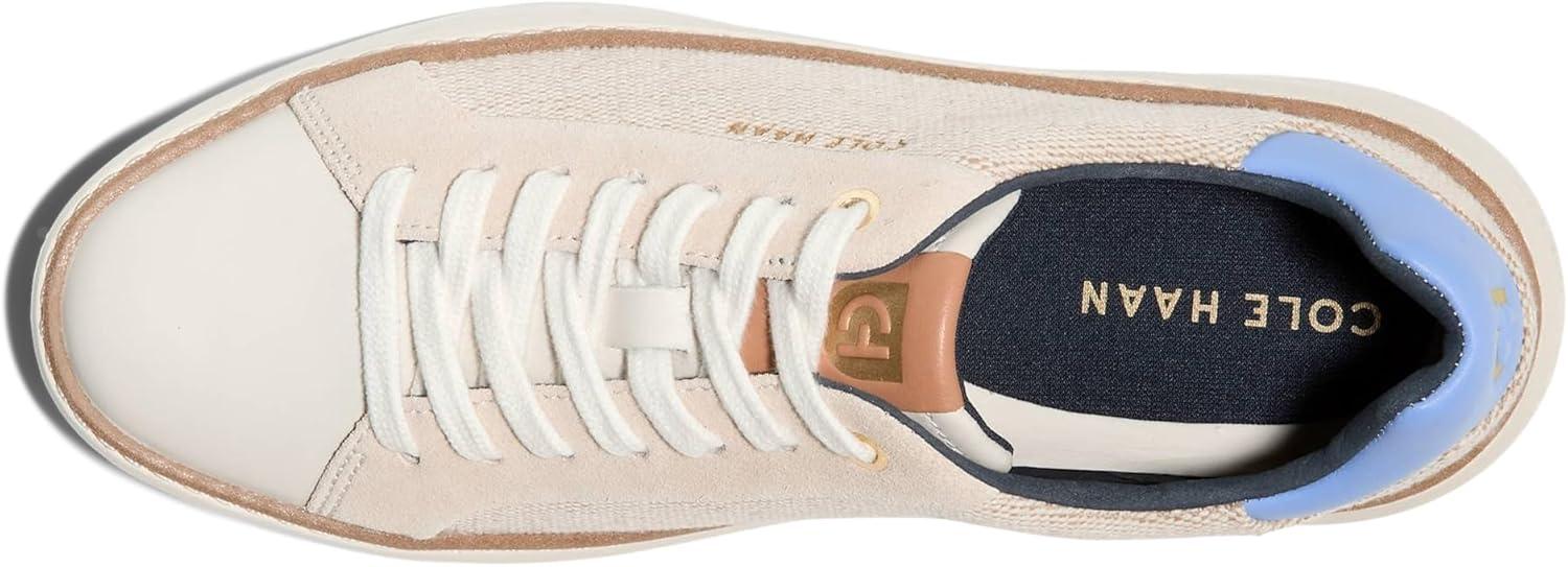 image:imageCole Haan Womens Grandpro Topspin SneakersNatural CanvasIvoryVista Blue