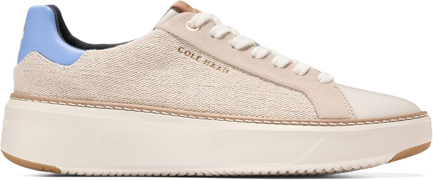 image:imageCole Haan Womens Grandpro Topspin SneakersNatural CanvasIvoryVista Blue