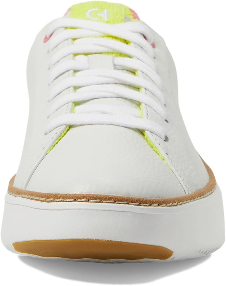 image:imageCole Haan Womens Grandpro Topspin SneakersOptic White Tumbled LeatherCamelia Rose Terry