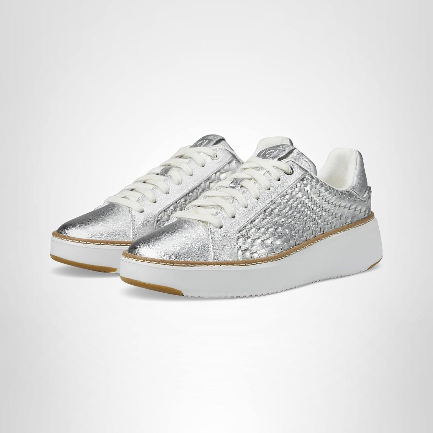 image:imageCole Haan Womens Grandpro Topspin SneakersSilver Genevieve Weave