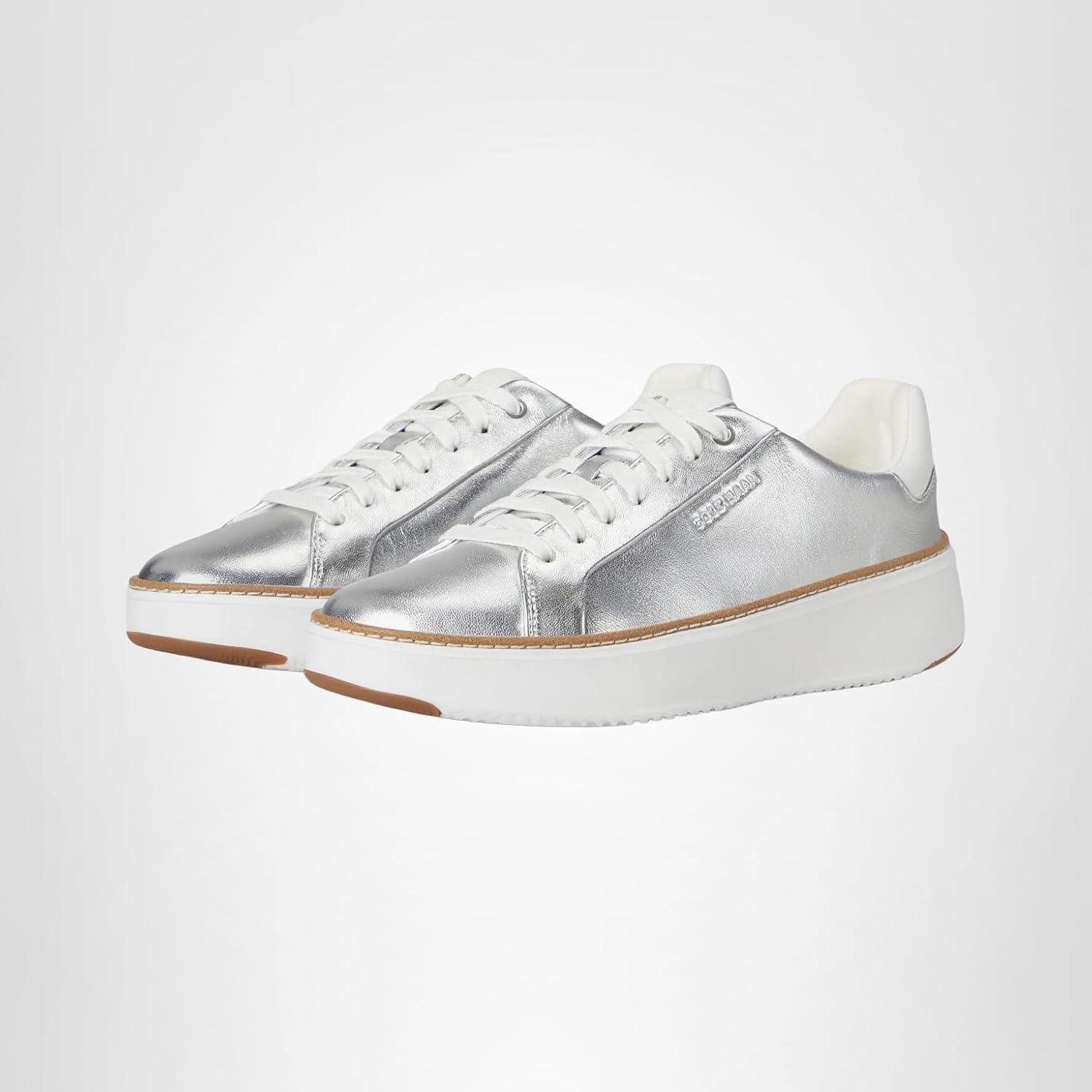 image:imageCole Haan Womens Grandpro Topspin SneakersSilver TalcaWhite