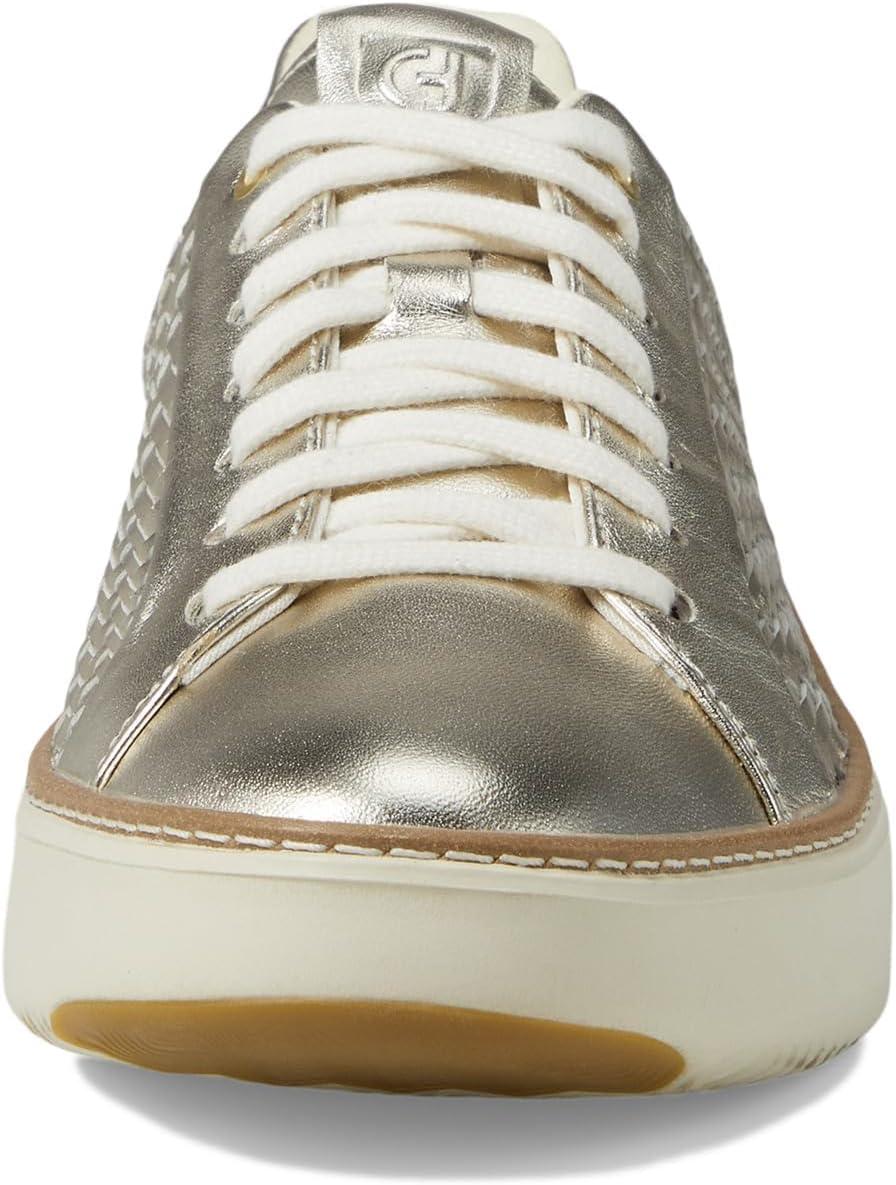 image:imageCole Haan Womens Grandpro Topspin SneakersSoft Gold Genevieve Woven LeatherIvory
