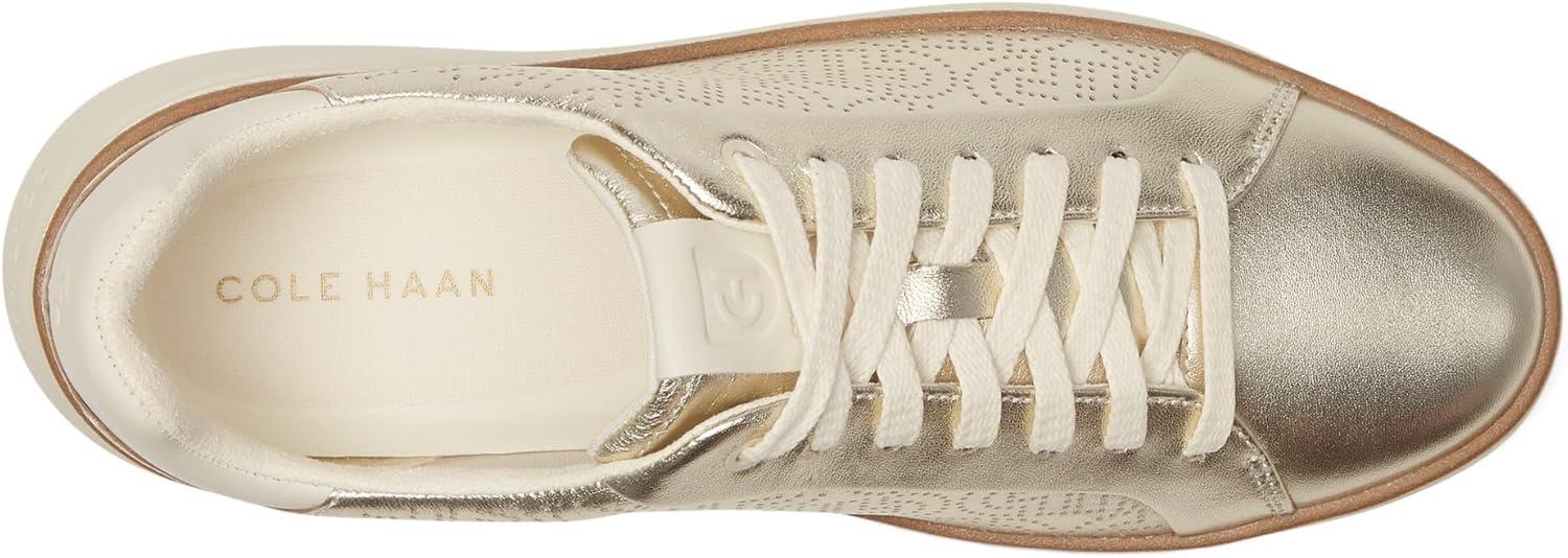 image:imageCole Haan Womens Grandpro Topspin SneakersSoft Gold MetallicPerforated Leather