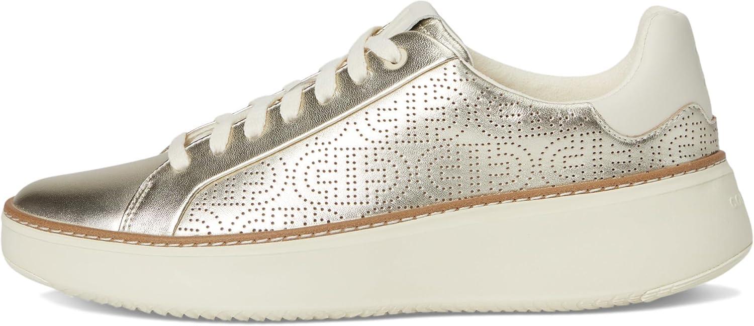 image:imageCole Haan Womens Grandpro Topspin SneakersSoft Gold MetallicPerforated Leather