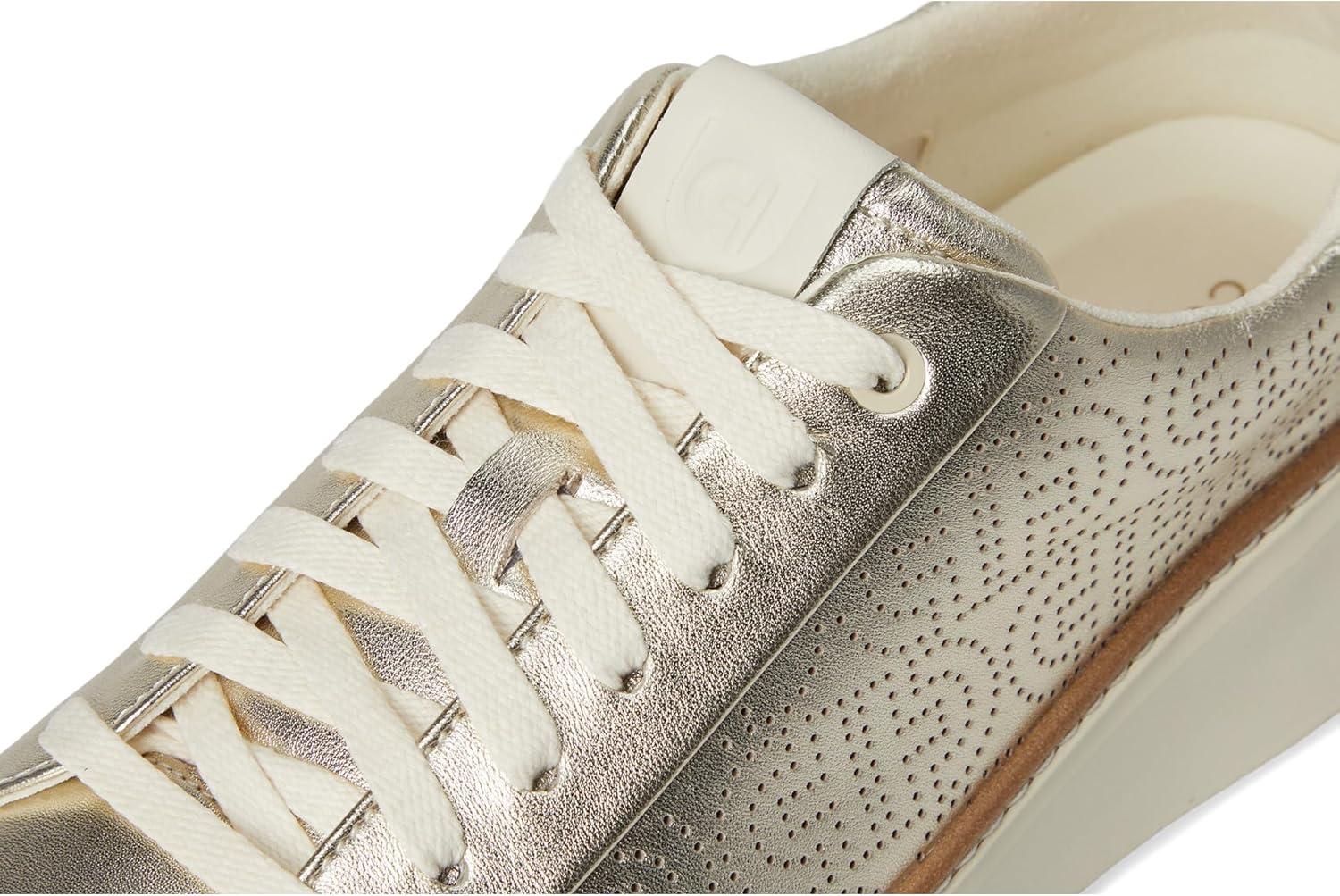 image:imageCole Haan Womens Grandpro Topspin SneakersSoft Gold MetallicPerforated Leather