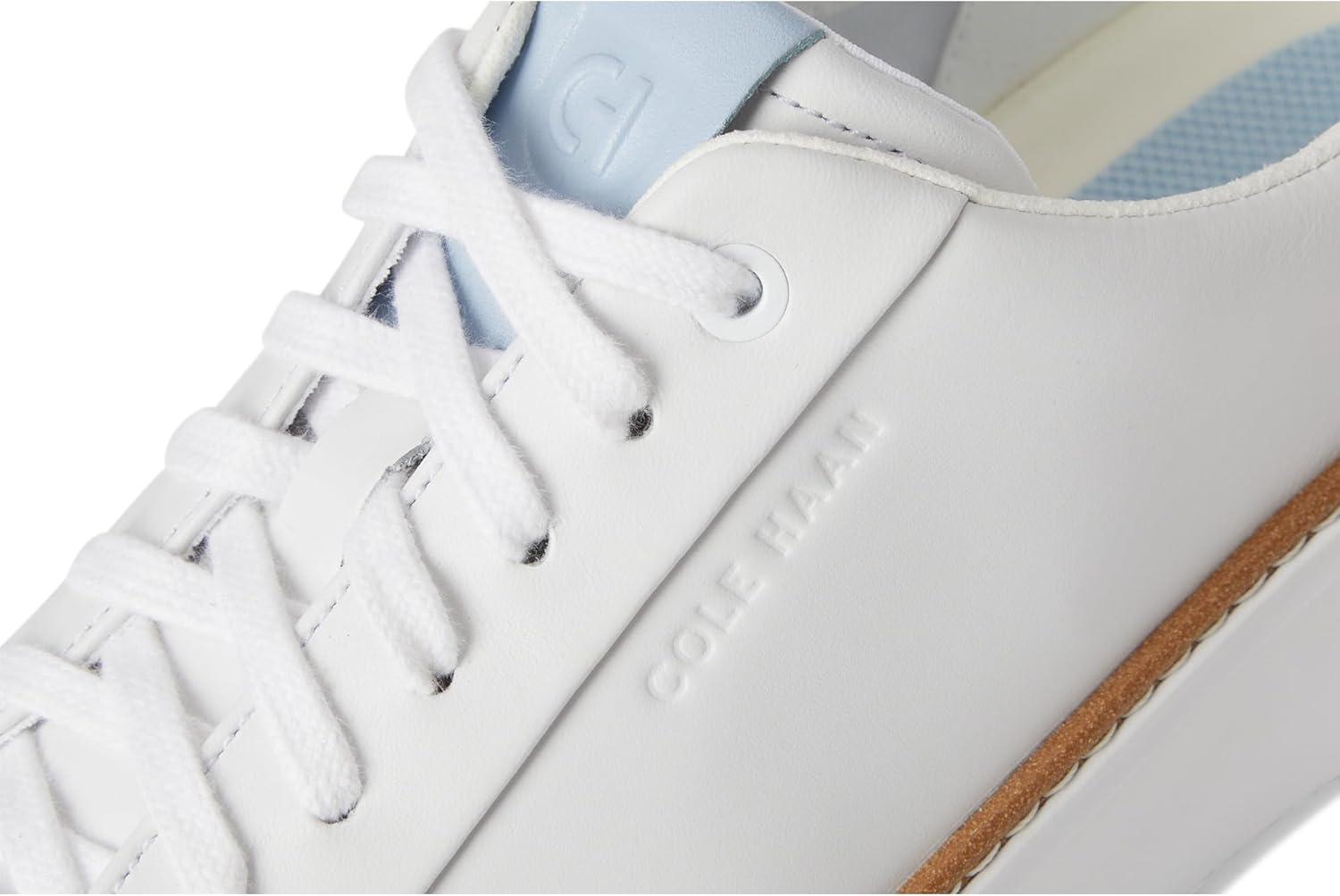 image:imageCole Haan Womens Grandpro Topspin SneakersWhite Perforated LeatherSkyway