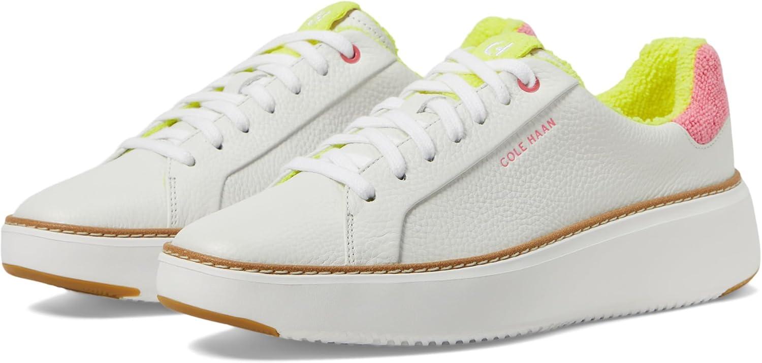 image:imageCole Haan Womens Grandpro Topspin SneakersWhite Tumbled LeatherCam