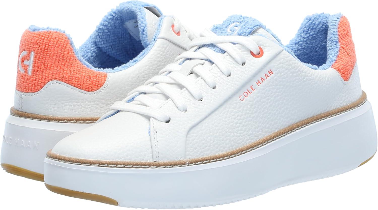 image:imageCole Haan Womens Grandpro Topspin SneakersWhite Tumbled LeatherNast