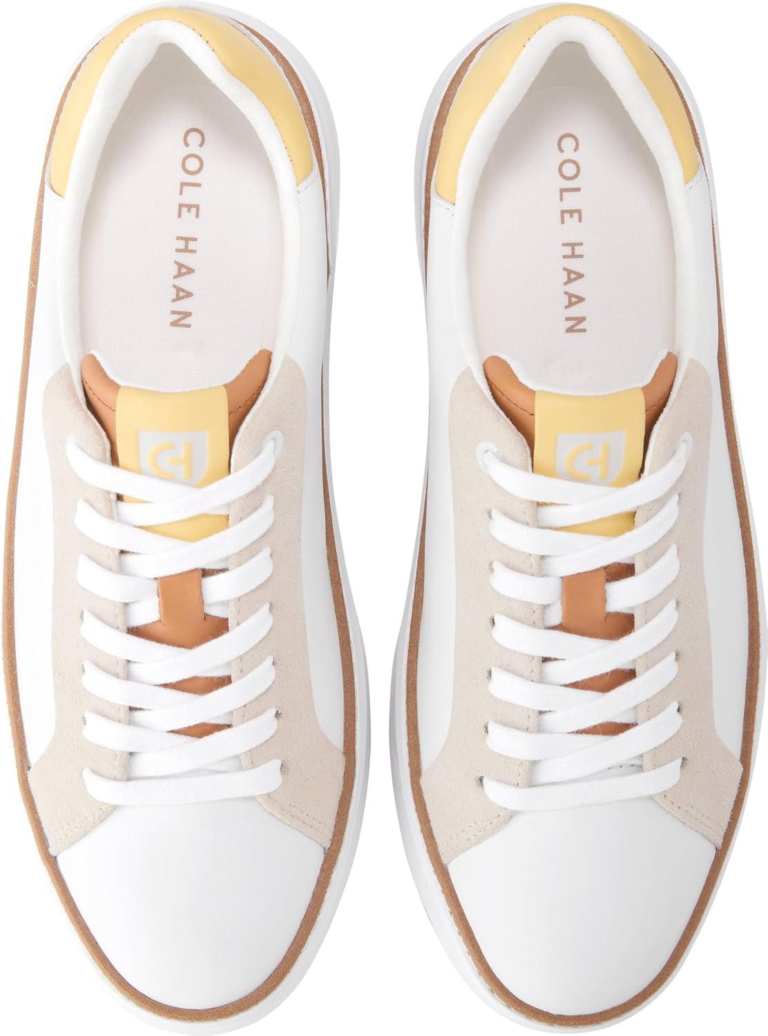 image:imageCole Haan Womens Grandpro Topspin SneakersWhiteBirch SuedeBisquit