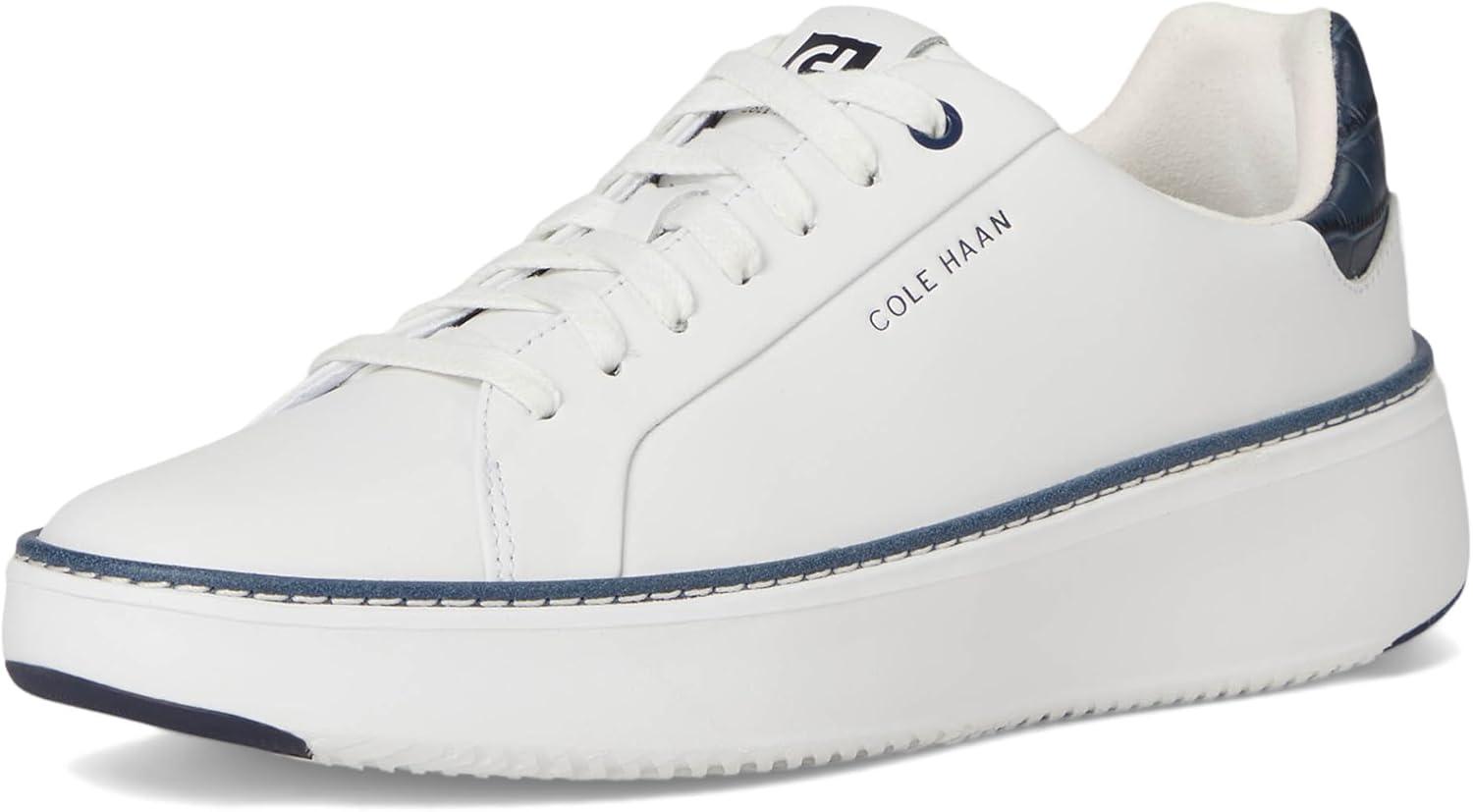 image:imageCole Haan Womens Grandpro Topspin SneakersWhiteNavy Crocodile Print