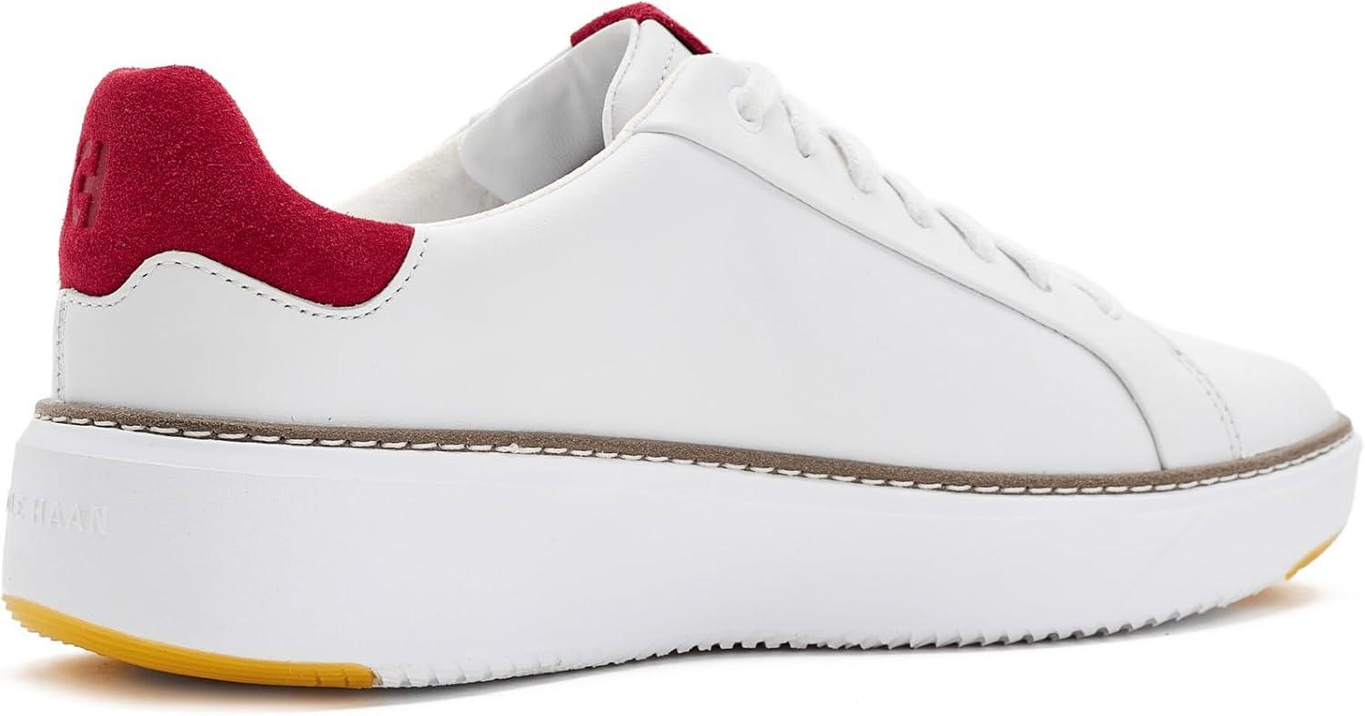 image:imageCole Haan Womens Grandpro Topspin SneakersWhiteRio Red Suede