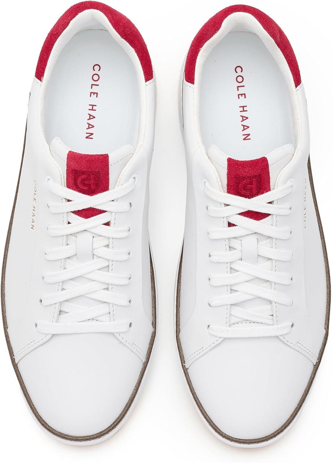 image:imageCole Haan Womens Grandpro Topspin SneakersWhiteRio Red Suede