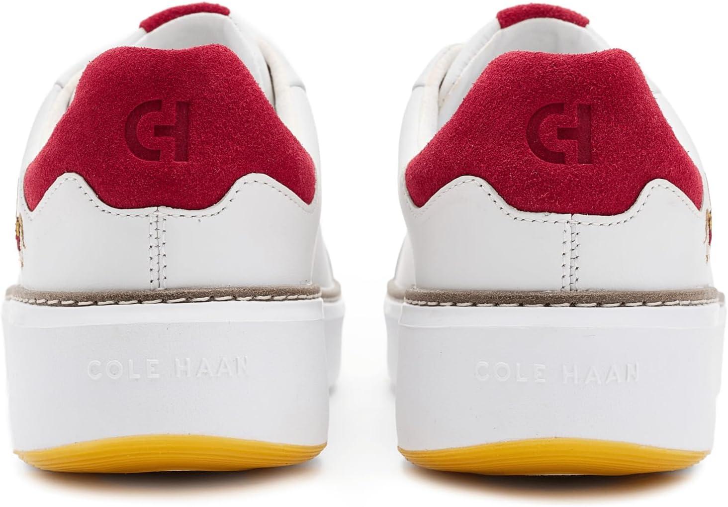 image:imageCole Haan Womens Grandpro Topspin SneakersWhiteRio Red Suede