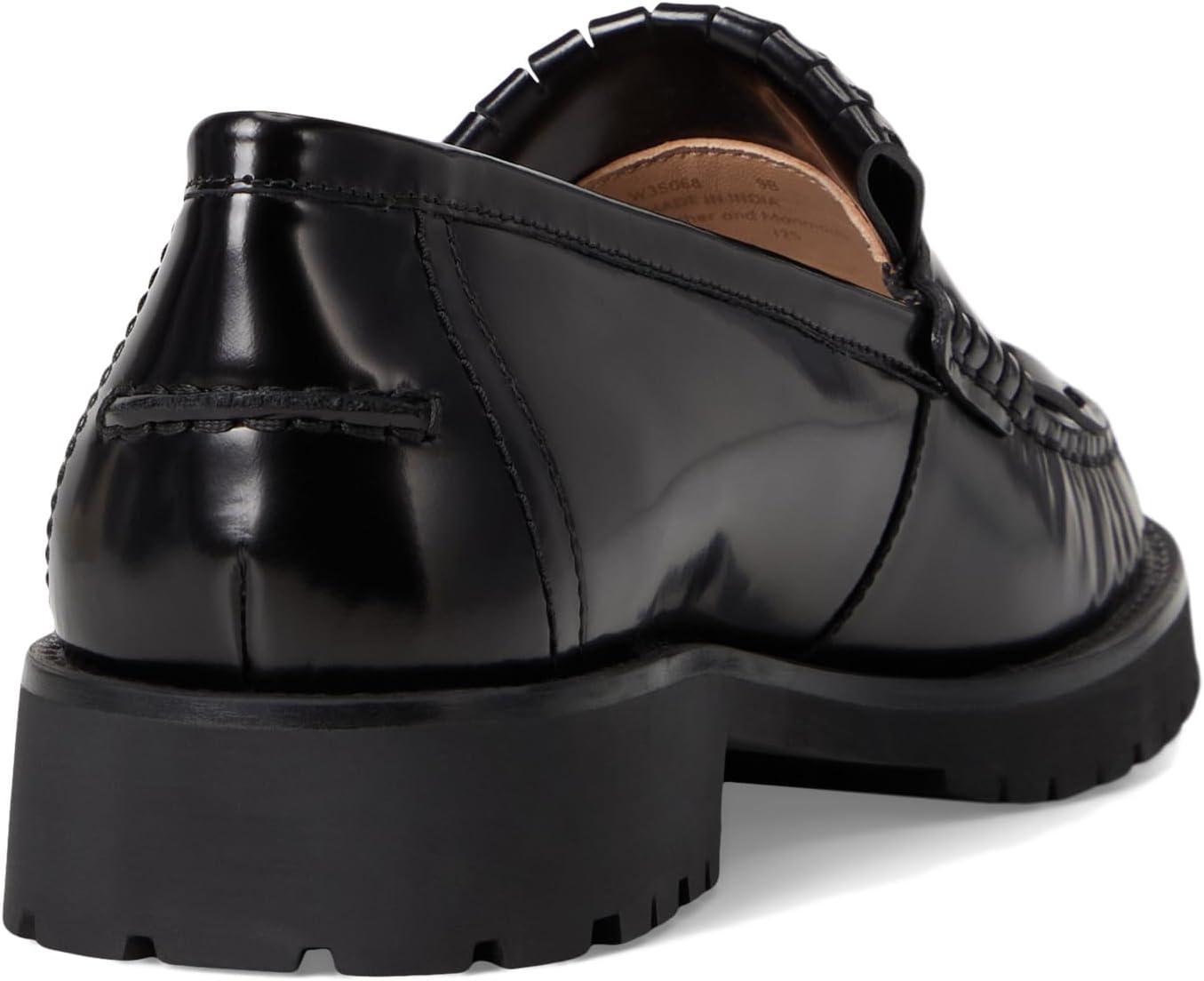 image:imageCole Haan Womens Treena Lug Kiltie Loafers FlatBlack Box Leather