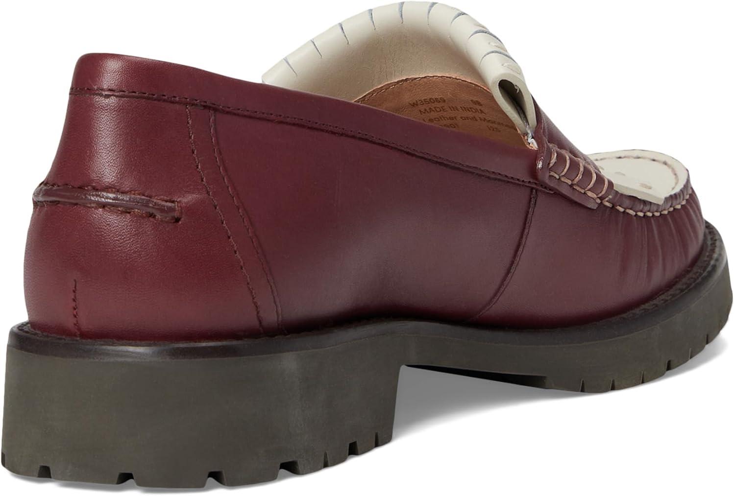 image:imageCole Haan Womens Treena Lug Kiltie Loafers FlatBlack Garnet Leather