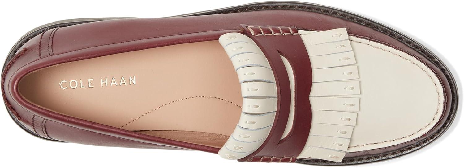 image:imageCole Haan Womens Treena Lug Kiltie Loafers FlatBlack Garnet Leather