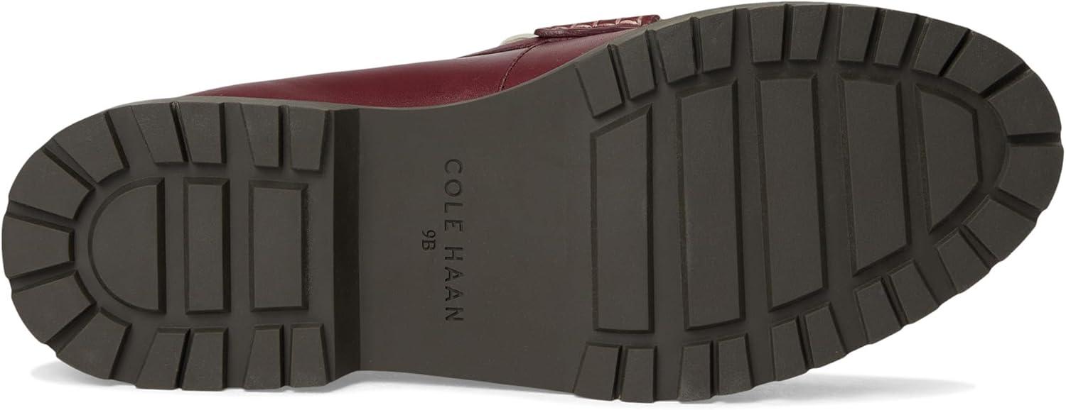 image:imageCole Haan Womens Treena Lug Kiltie Loafers FlatBlack Garnet Leather