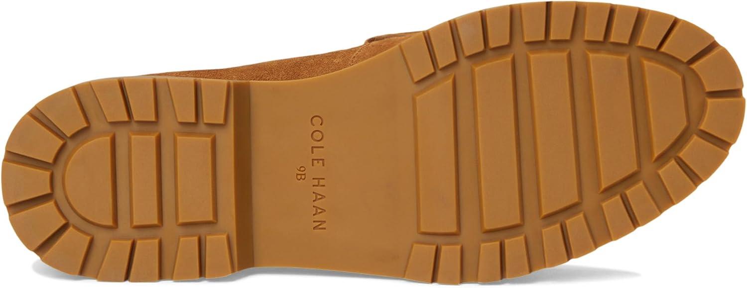 image:imageCole Haan Womens Treena Lug Kiltie Loafers FlatGolden Honey Cow Suede