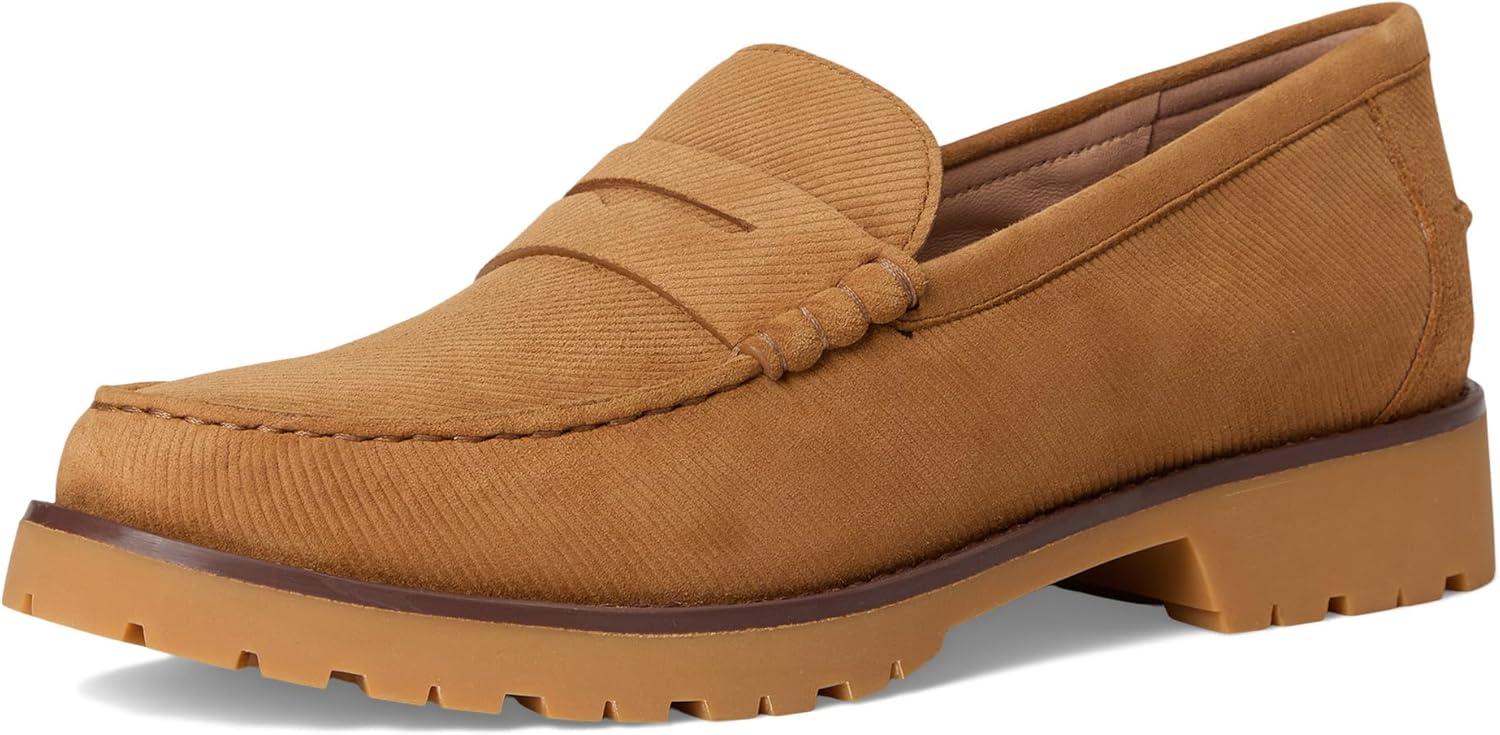 image:imageCole Haan Womens Treena Lug Loafers FlatGolden Honey Corduroy Suede