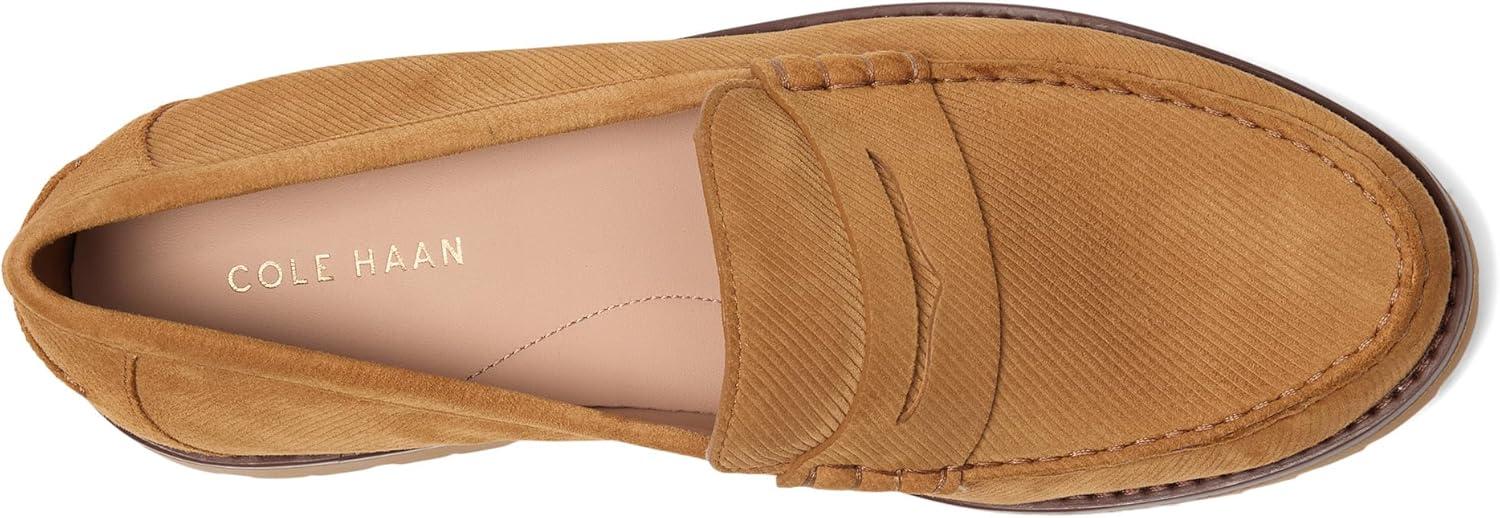 image:imageCole Haan Womens Treena Lug Loafers FlatGolden Honey Corduroy Suede