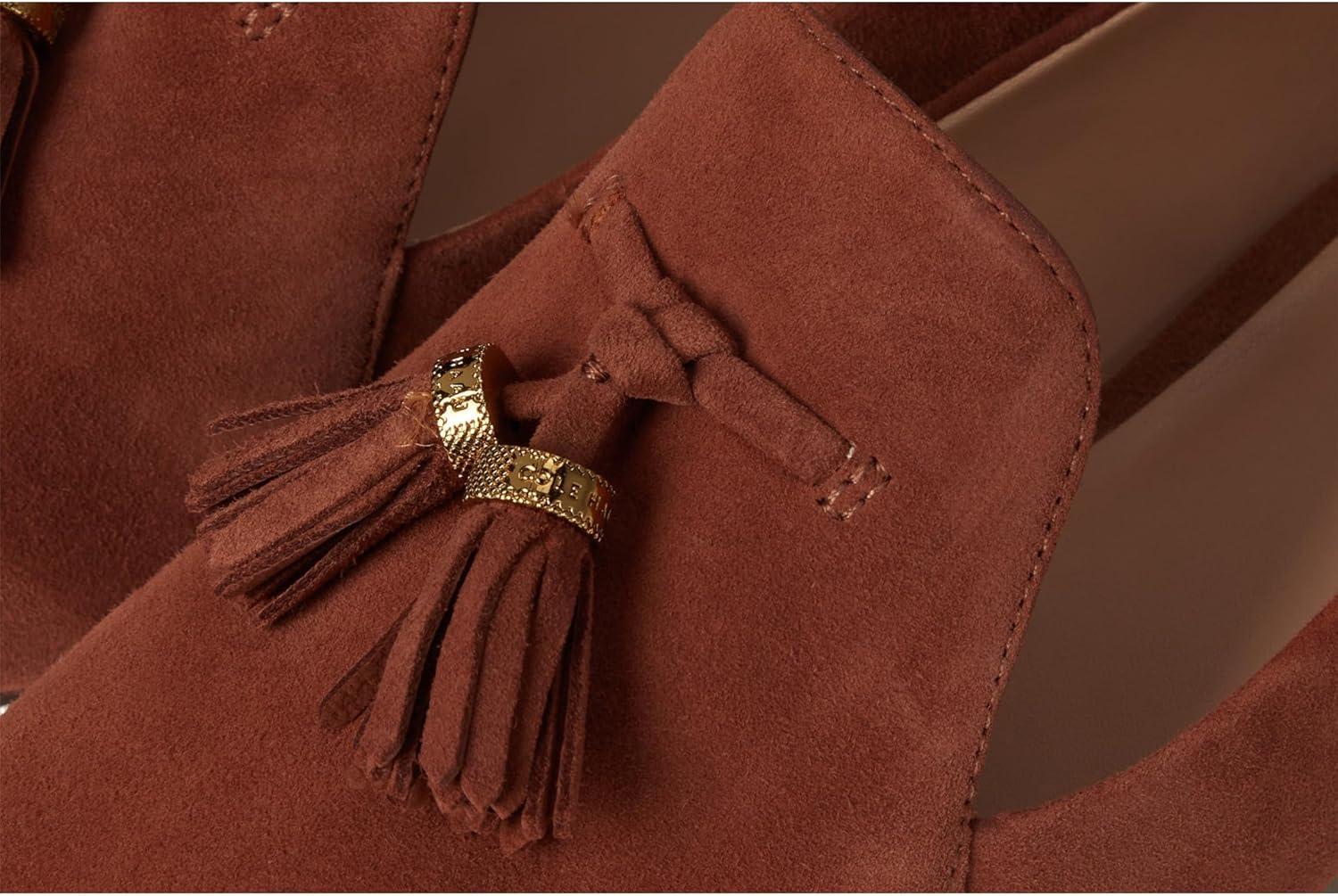 image:imageCole Haan Womens Vaya TasselDark Cuoio Suede
