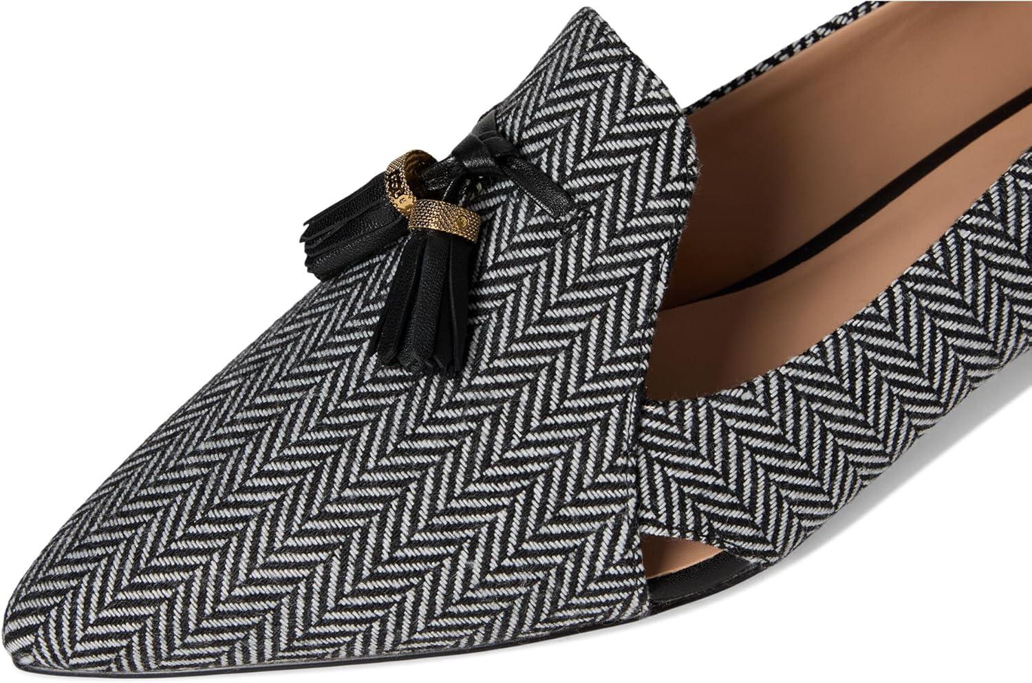 image:imageCole Haan Womens Vaya TasselHerringbone TextileBlack Leather